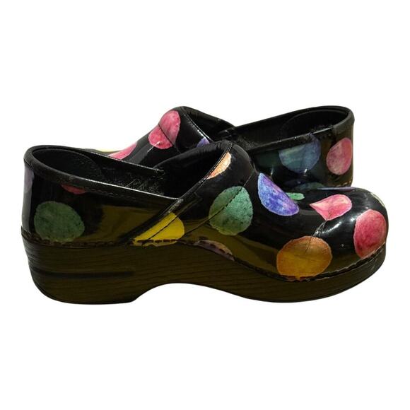 Dansko Professional Clogs Polka Dot Multicolor Leather Size 37 EU US 7 Nursing - Picture 7 of 8